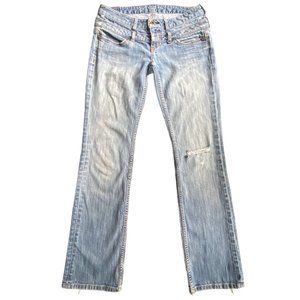 Guess Straight Leg Distressed Light Wash Jeans 30